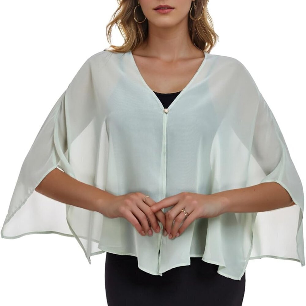 Chiffon Shawl Soft Wrap for Wedding Evening Party Cover Up Accessories - Picture 3 of 6